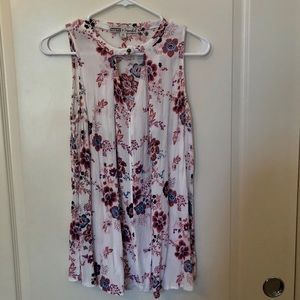 High neck patterned tank top